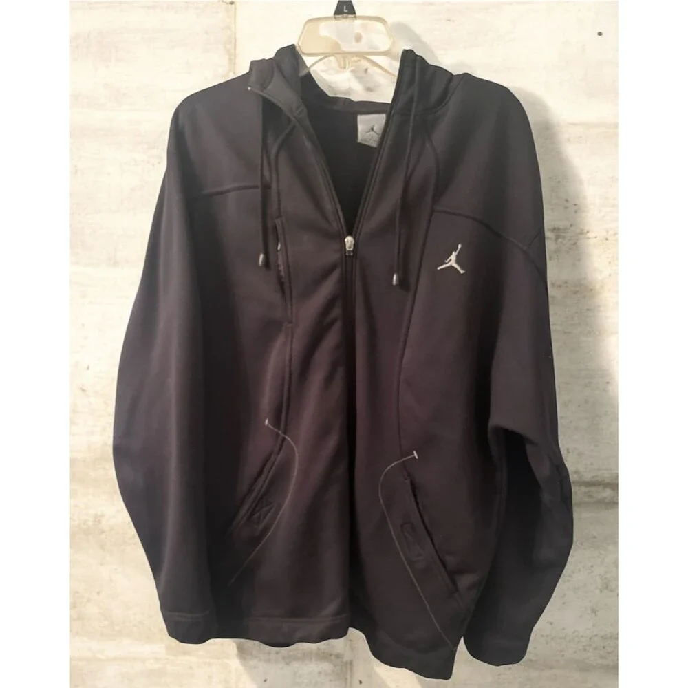 Men's Black Jordan Full Zip‎ Hoodie Size Large